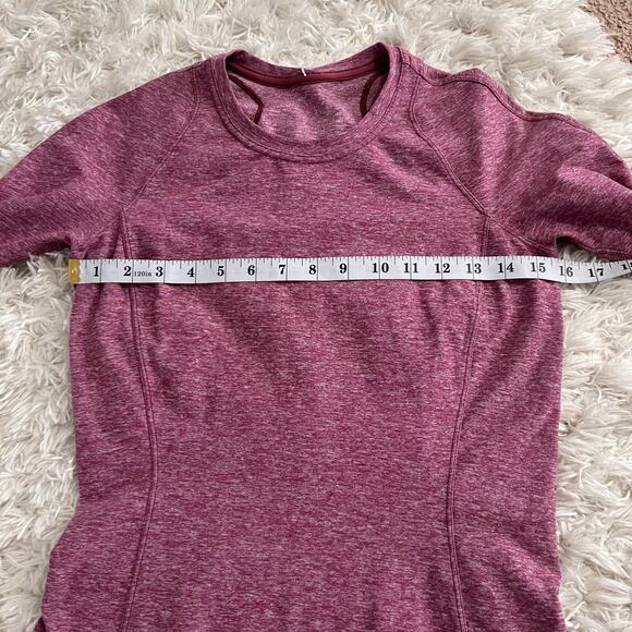 Lululemon Heathered Misty Merlot Runderful Long Sleeve Shirt Size 6 - Picture 8 of 9
